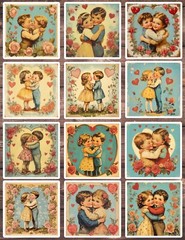 Vintage Style Valentines Die Cut Vinyl Stickers Scrapbooking Laptop Waterbottle