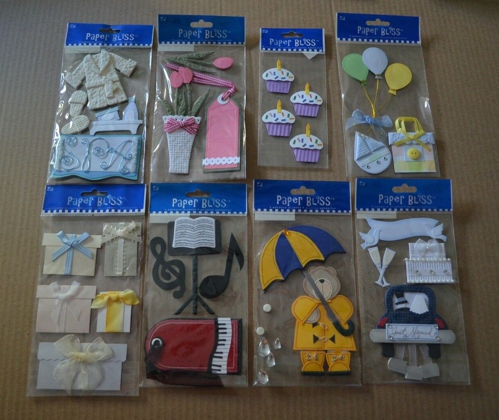 #3 ~Paper Bliss ADHESIVE ACCENTS STICKERS for Scrapbooking 3D Adhesive Accents