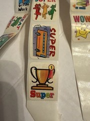 Vintage School Stickers Rolls Perfect Print Reward Teacher 600+ With Dispenser
