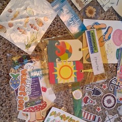 Mixed Paper Plastic Foam Embellishments Multicolor Beach Summer Scrapbooking Lot