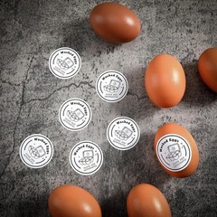 1000 Pcs Farm Fresh Eggs Washed Carton Labels 1.5 Inch Round inch