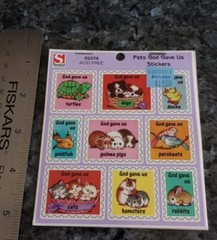 Vintage Stickers Cute Animals Cats Kittens Puppies Sticker Pack 5 Sheets 1998