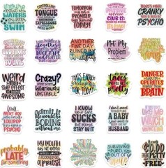 10pcs Sarcastic Quote Stickers- Scrapbook, Journal, DIY Crafts & Card