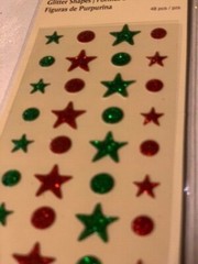RECOLLECTIONS 3D STICKERS CHRISTMAS GREEN RED STARS DOTS ACRYLIC STICKERS