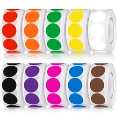 10,000 Adhesive Color Coding Labels – 3/4″ Round Dot Stickers, Assorted Colors f