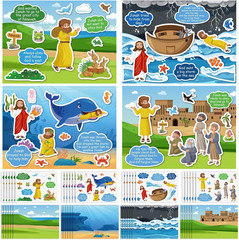 48 Set Summer Camp Sticker Scenes – 4 Different DIY Camping Crafts Kit
