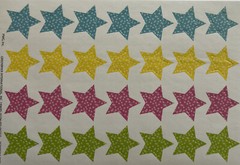 POLKA-DOT STAR Stickers(28pc) Greenbrier Dots•Blue•Yellow•Pink •Green•Shapes