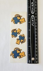 Vtg 80s Sandylion Stickers Fuzzy Mouse with Rucksack and Overalls backpack