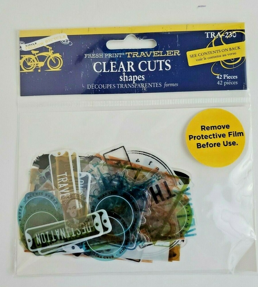 TRAVELER Clear Cuts Shapes (42 pieces) by FRESH PRINT® – New & Sealed
