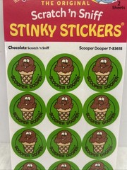 Stinky Stickets By Trend Scooper Dooper/Chocolate Scent Retro 24/Pack Brown