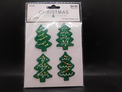 Christmas paper crafts Tree patch stickers 4pc