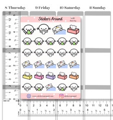 Sick Day Planner Sticker, Sick Leave Stickers for Calendar and Journal M0119