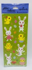 Lot Easter Hallmark AGC Stickers Glitter Flocked Chicks Bunny Rabbits