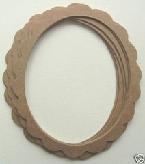 {4} *OVAL SCALLOP FRAMES* Picture Frames Chipboard Die Cuts – 3 3/4″ x 4 1/2″