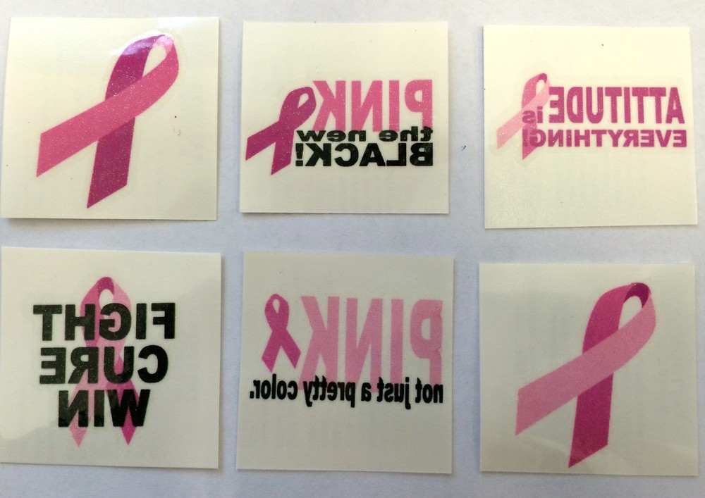 72 Glitter Breast Cancer Awareness Pink Ribbon Tattoos