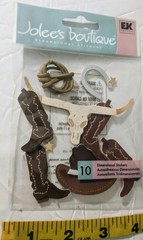 Jolee’s Wild West Scrapbooking Stickers Hat Cowboy Hat Boots Rope Horseshoe New