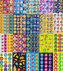 10 Sticker sheets Stars Hearts Happy Face Smiley Faces Rainbows Scented Cartoon