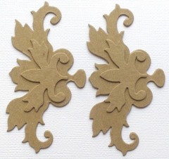 {3} SCROLL BORDER – Decorative Accent Flourish Chipboard Die Cut – 3 3/4 x 1 7/8