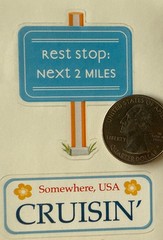 ROAD TRIP Stickers(19pc)Car •Vacation•Rest Stop•Somewhere, USA•Snacks•Map•Signs•