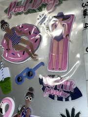 Pool Day Party Summer Sticker Recollections Scrapbook Memory Book Craft New