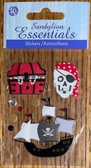 New Essentials Pirates Skeleton Treasure Coins Ship Halloween Scrapbook Stickers