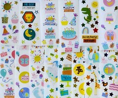 39 STICKER SHEETS LOT, Bulk stickers PK, Mxd Themes BABY BIRTHDAY SAFARI JUNGLE