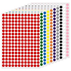 10 Colors Round Labels 0.4 Inch Vinyl Dot Stickers SelfAdhesive Removable Col…