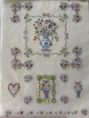 FLORAL VASES Rub-On(6”x 8”) Plaid•Photo Corners•Garden •Blooms•Heart•Card Making