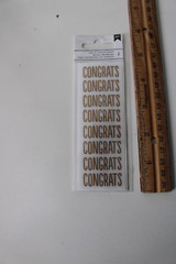 American Craft Mini Marks Rub-On Transfers CONGRATS 2PG – 16PC Gold Scrapbooking