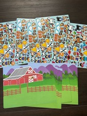 Farm Theme Farm Animal Scrapbooking Sticker Sheets w/ Barn & Fence Scene Pieces