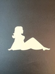 Vintage Stickers MUD FLAP GIRL Glossy Foil Vending Sticker VTG PVI Pink 01