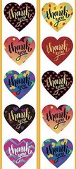 40 PCs Heart Shaped 1” Thank You Stickers Small Business Envelope Seals/Parties