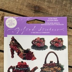 Michel Company Vintage Stickers Antique Ribbon & Roses Gifted Line scrapbook