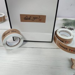 720 PCS 1″ x 3″ Thank You Stickers Rectangle Gift Seal Kraft Paper Thank You