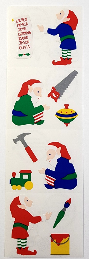 Mrs Grossman’s Santa’s Workshop Elves Stickers Rare 4 Mods Christmas Scrapbook