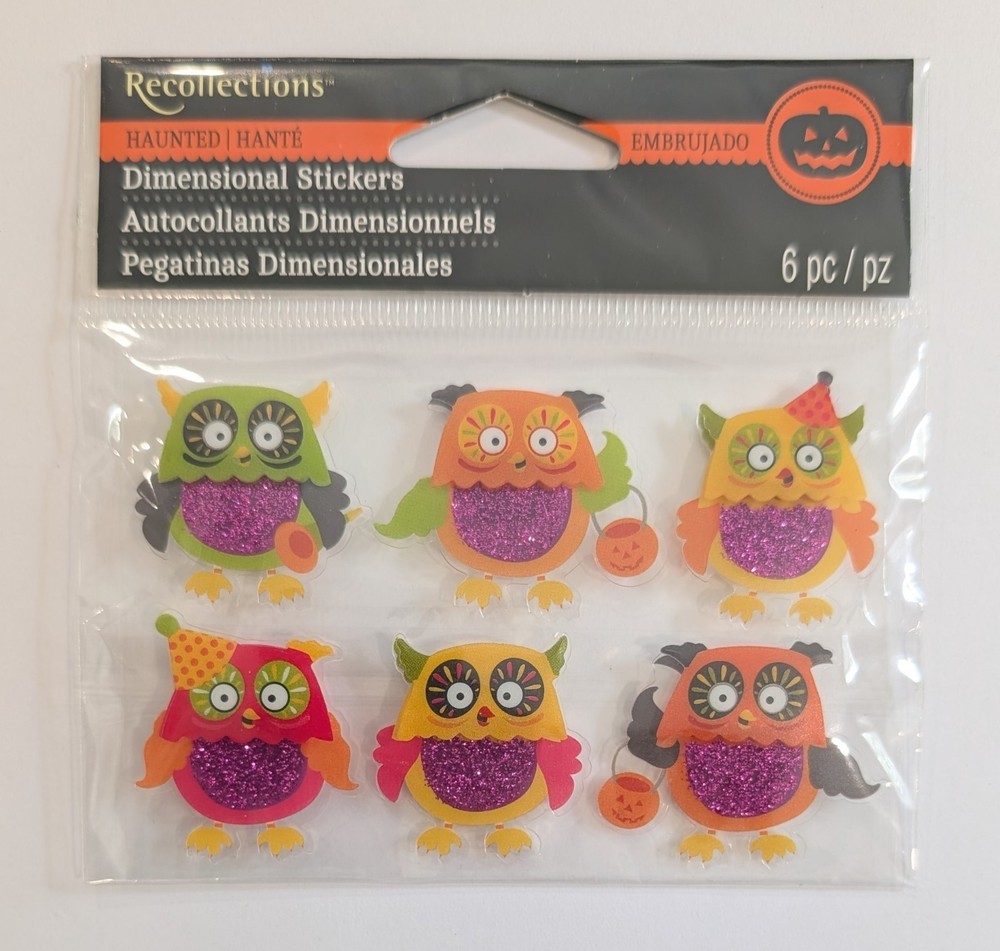 Cute Halloween Trick Or Treat Owls Scrapbooking Stickers by Recollections