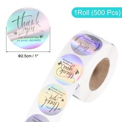 500pcs 1 Inch Holographic Thank You for Supporting My Small Business Stickers