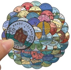 50 USA State Stickers Pack Vinyl 2” Diameter All 50 United States Of America