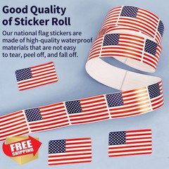 HFZRZFH 500 Pcs American Flag Stickers Roll