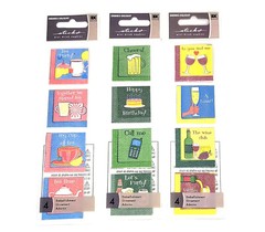 EK Success Sticko (3) MINI DRINK NAPKINS Lot WINE BEER & TEA Stickers