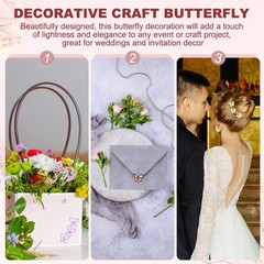 24Pcs Butterflies for Crafts, 2.2″ Organza Butterflies, Light Pink