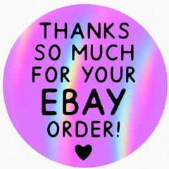 Thank You eBay Order Stickers – Round Labels for Packaging 2inch