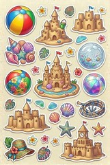 Vacation Beach Ocean Water Sticker Sheet Journal Embellishments PICK A Set
