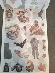 30 Pg Sticker Book Gothic Night Castle & 20 Sheets Ephemera Papers 50 Pgs Total