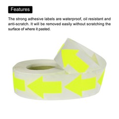 2Pcs Arrow Sticker Labels 500 Count/Roll 1.3×2 Inch Fluorescent Yellow/Green