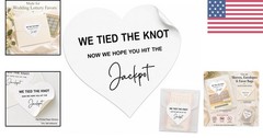 120 Heart-Shaped ‘We Tied the Knot’ Lottery Ticket Stickers for Weddings