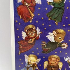Vintage Set of 9 Sheets Hallmark Adorable Animal Angels Minstrels Stickers NIP