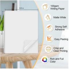300 Sheets 8.5×11» Matte Sticker Paper for Inkjet Printer