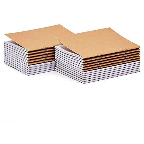 24 Pack Kraft Paper Notebooks, Unlined Blank Sketch Journals Bulk for Kids,