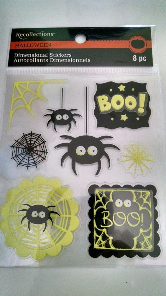 Recollections Halloween Dimensional Stickers Spiders #1114